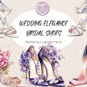 Bridal Shoes Clipart Watercolor Clipart for commercial use Transparent PNG premium Wedding Shoes clipart for Junk Journal, Invitations