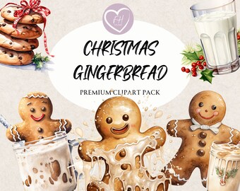 Weihnachtslebkuchen Clipart Aquarell Clipart für kommerzielle Nutzung Transparente PNGs Premium Urlaub Clipart für Junk Journal, Einladungen