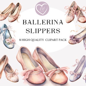 Ballet Shoes Clipart 8 PNG Ballerina Shoes Clipart Bundle Commercial Use Stickers Clipart Scrabooking Slipper Clipart Clipart Ballet Shoe
