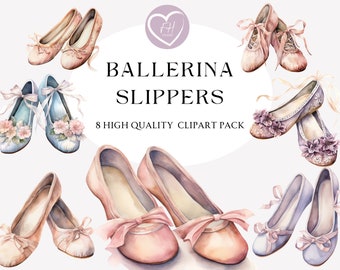 Ballet Shoes Clipart 8 PNG Ballerina Shoes Clipart Bundle Commercial Use Stickers Clipart Scrabooking Slipper Clipart Clipart Ballet Shoe