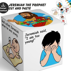 Surpresa dobrável para o profeta Jeremias, artesanato bíblico, lição de história bíblica, artesanato para escola dominical, atividade infantil na igreja, minilivro, Antigo Testamento