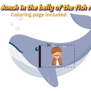 Jonah and the Big Fish, Reveal Bible Craft, Bible Craft for Kids, Jonah Craft, Sunday School Craft, Homeschool, Jonah and the Whale Lesson