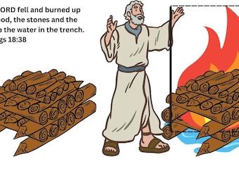Elijah and the Prophets of Baal Bible Craft for Kids, Sunday School Craft, Homeschool, Coloring pages, Bible Story Craft, Bible Lesson