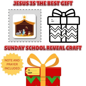 Jesus is the Best Gift Craft, Christmas Bible Craft, Birth of Jesus Craft, Christmas Sunday School Craft, Sunday School LESSON