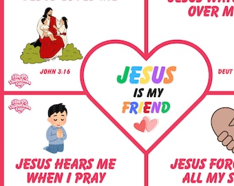 Jesus is my Friend puzzle craft for Kids | Christian Activity | Sunday School Printable | Valentine’s Bible Craft | Bible Activity
