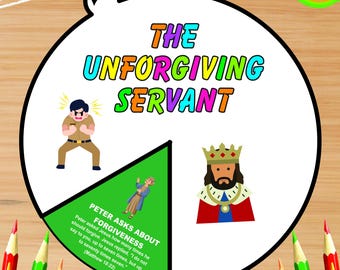 Forgiveness Scripture Coloring Wheel, Printable Bible Activity, Forgiveness, Kids Bible Lesson, Memory Game, Sunday School, Parable