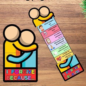 Forgiveness Scripture Folding Surprise, Printable Bible Activity, Kids Bible Lesson, Memory Game, Sunday School Craft, Mini Book,