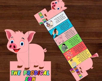 The Prodigal Son Folding Surprise, Bible story activity, Sunday School, Mini Book, Church Kid Activity, Sunday School craft, Bible craft