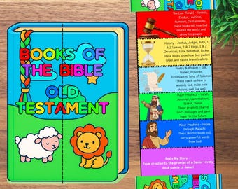 Old Testament Books of the Bible Printable Foldable Surprise, Kids Church Lesson, Kids Bible Study, Sunday School Craft, VBS, Bible Activity