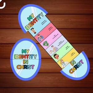 Identity in Christ Folding Surprise Bible Craft, Bible Lesson, Gospel Activity, Sunday School Craft, Church Activity Kids, Mini Book