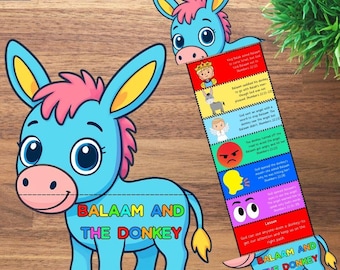 Balaão e o Burro: Bíblia Surpresa Dobrável: Estudo da Lição Bíblica, Escola Dominical, Atividades da Igreja para Crianças, Mini Livro, Antigo Testamento