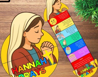 Hannah Prays składa niespodziankę – praca plastyczna z Biblii, lekcja historii biblijnej, praca plastyczna ze szkoły niedzielnej, aktywność kościelna dla dzieci, miniksiążeczka, Stary Testament, chrześcijaństwo