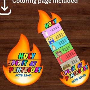 Pentecost Folding Surprise Bible Craft, Bible Lesson, Sunday School, Church Activity Kids, Mini Book, Bible Story Craft, Pentecost Craft