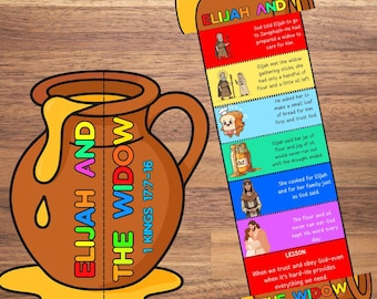 Elia und die Witwe, die faltende Überraschungs-Bibel-Handarbeit, Bibellektion, Bibelgeschichte, Sonntagsschule, Kirche Tätigkeit Kinder, Bibel-Herstellung, Mini-Buch faltet