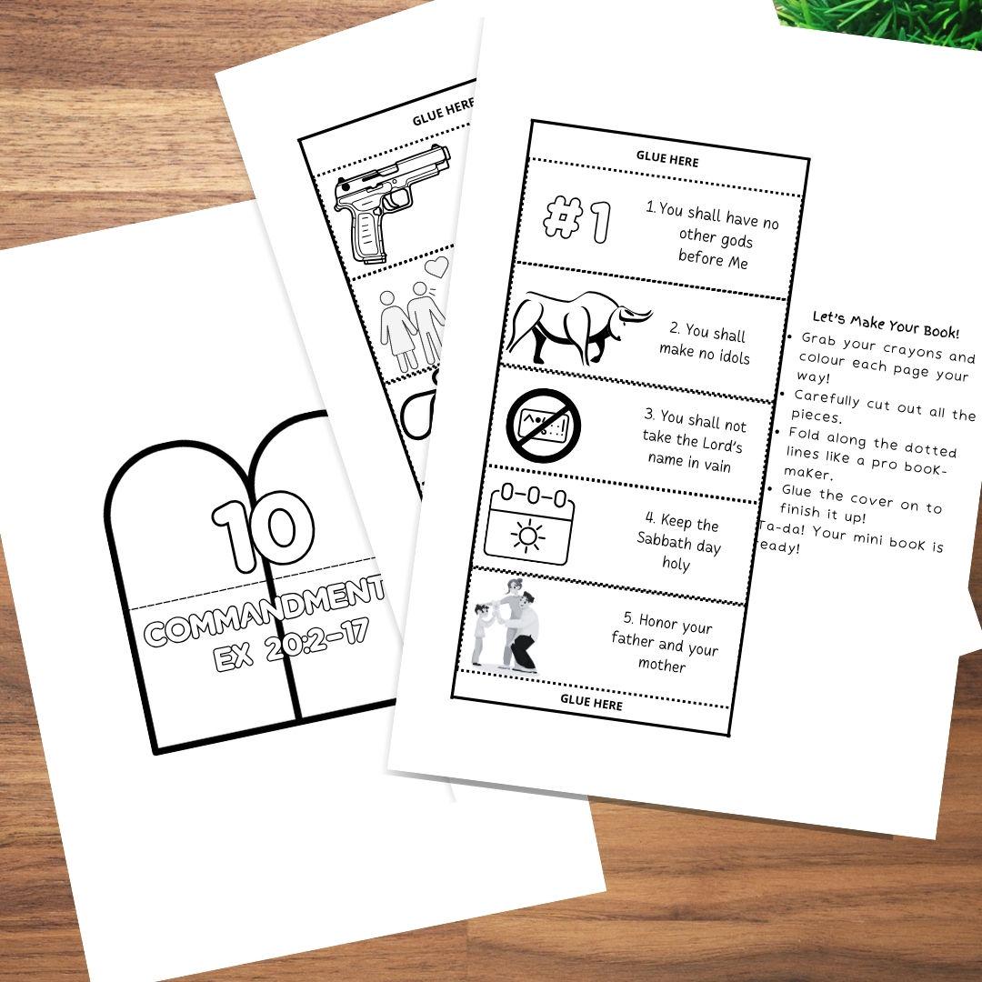 Ten Commandments Folding Surprise, Kids Bible Craft, Bible Lesson ...
