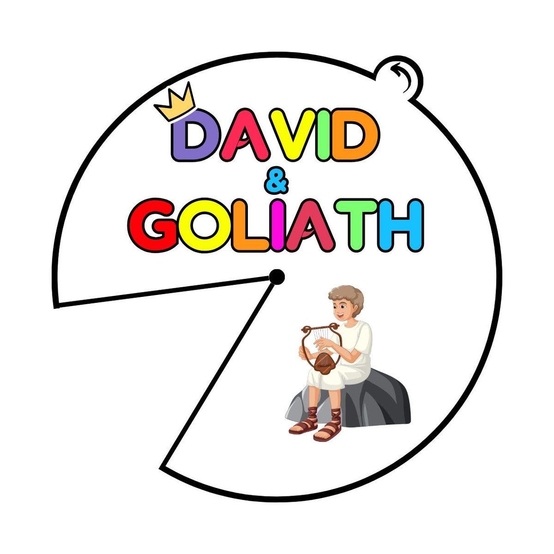 David and Goliath Story Wheel Craft, Printable Template, Preschool