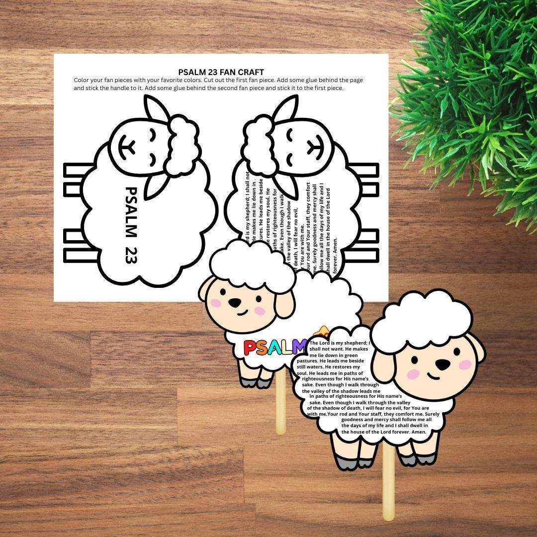 Psalm 23 Fan Bible Craft, Bible Lesson, Psalm Craft, Sunday School ...