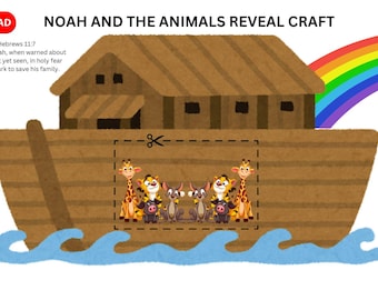 Noah's Ark Printable Craft, Printable Noah's Ark Coloring, Animals Two by Two Bible Lesson, Kids Christianity Crafts, Sunday School Activity