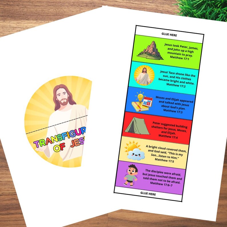 Transfigur The Transfiguration of Jesus Folding Surprise Craft, Story for Kids ...
