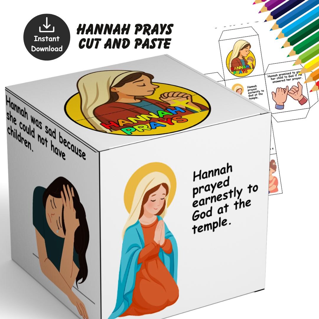 Hannah Prays Cube Bible Craft, Bible Story Lesson, Sunday School Craft ...