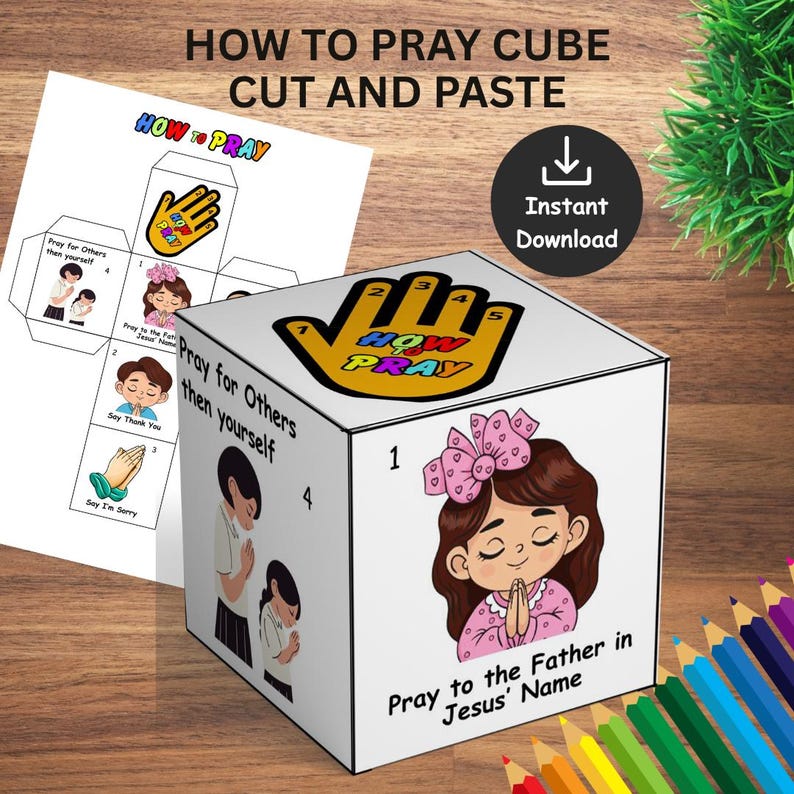 How to Pray Cube for Kids | Sunday School Bible Lesson | Learn to Pray ...
