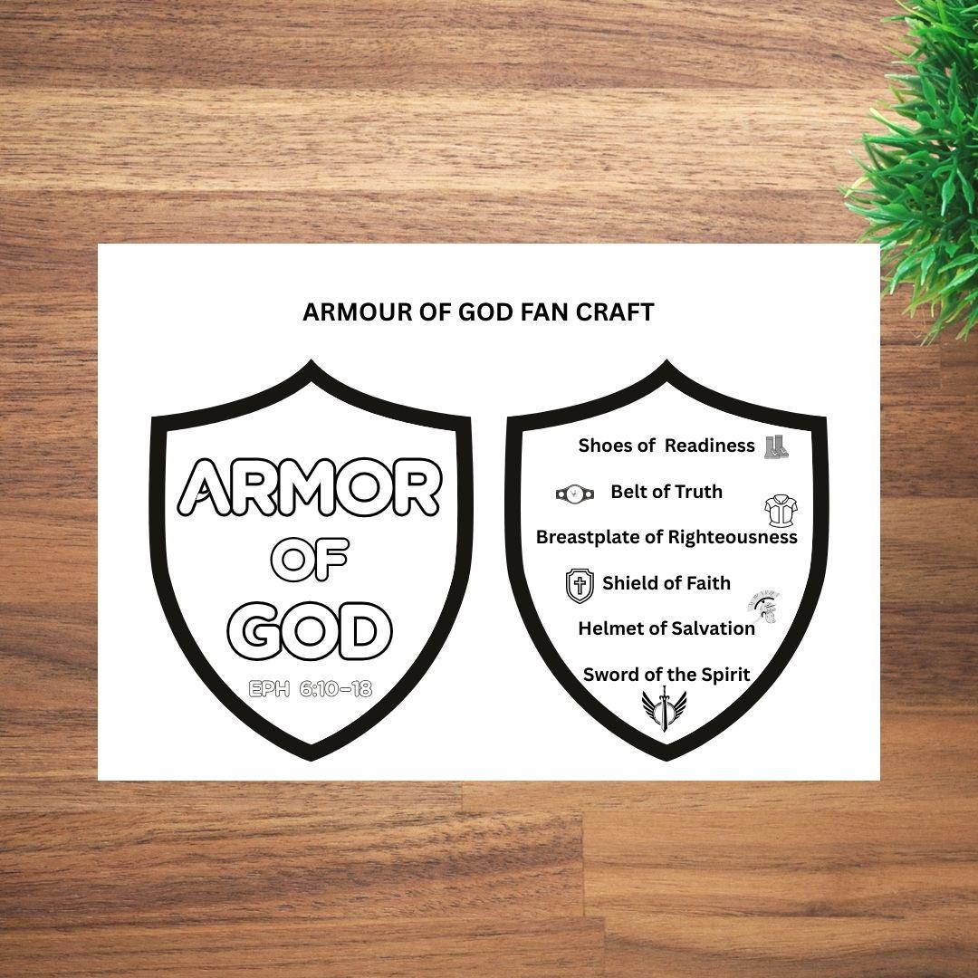 Armor of God Fan Bible Craft for Kids, Bible Lesson, Sunday School ...