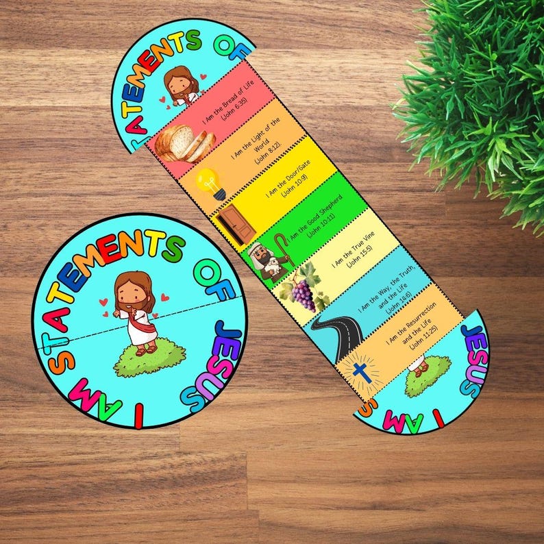 I Am Statements of Jesus Folding Surprise Bible Craft, Printable Bible ...