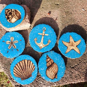 Custom commission set of wood burned coasters, Made to order text or image, Handmade pyrography art, Personalized gift for kitchen/dining