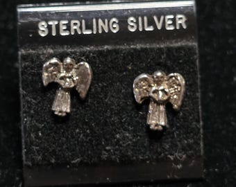 Angel earrings, sterling silver, approx .5 in