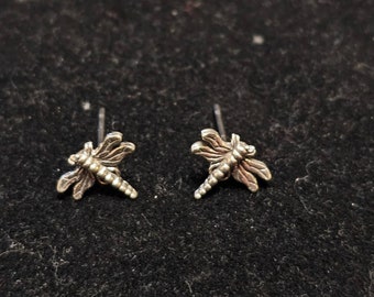 SM Dragonfly earring studs, sterling silver - .25 in
