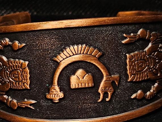 Copper Native American style cuff, 3.5 inches - o… - image 2