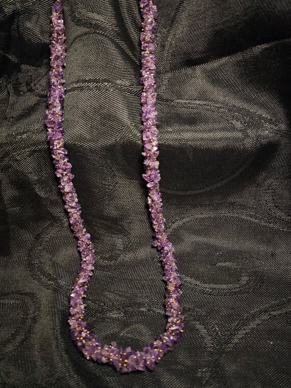 Chunky amethyst rope necklace, 15 inches - image 2