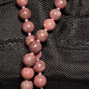 Rhodonite beaded necklace 15.5 inches
