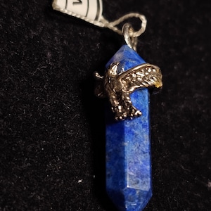 Lapis Lazuli bird pendant, sterling silver - approx. 1 inch