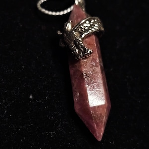 Rhodochrosite bird pendant - sterling silver - approx. 1.5 in