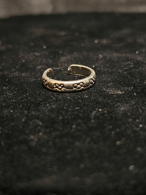 Sterling Silver Heart Knot Toe Ring, Adjustable - image 2