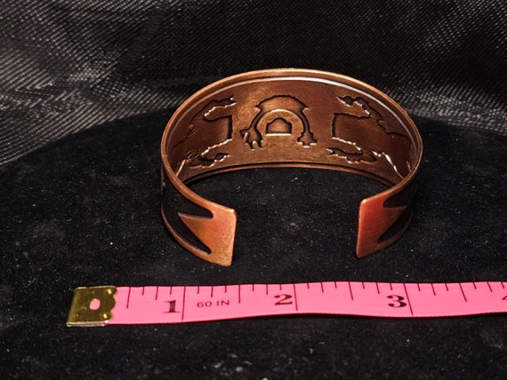 Copper Native American style cuff, 3.5 inches - o… - image 4