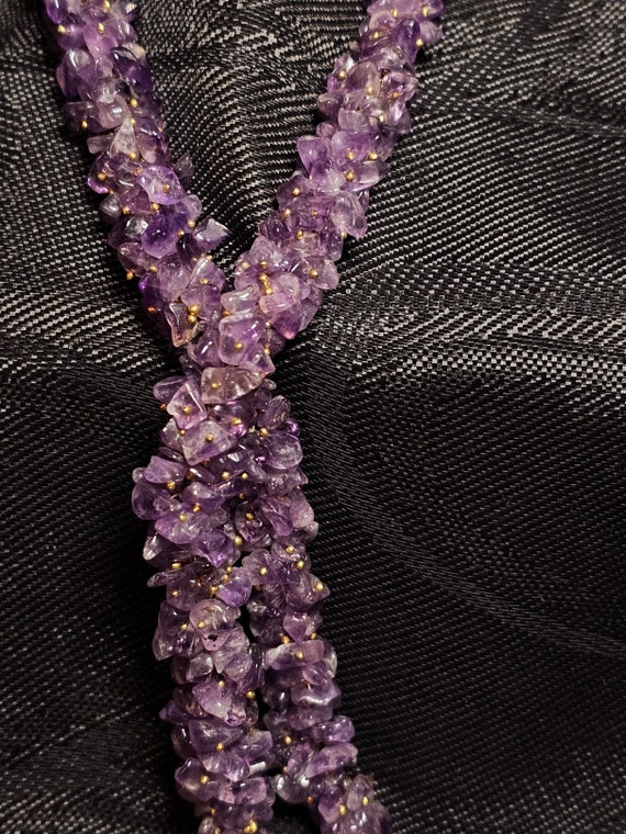 Chunky amethyst rope necklace, 15 inches - image 1