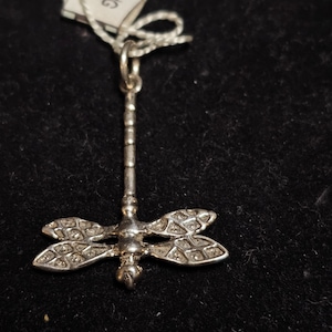 Dragonfly pendant, medium- sterling silver - approx 1.25 in