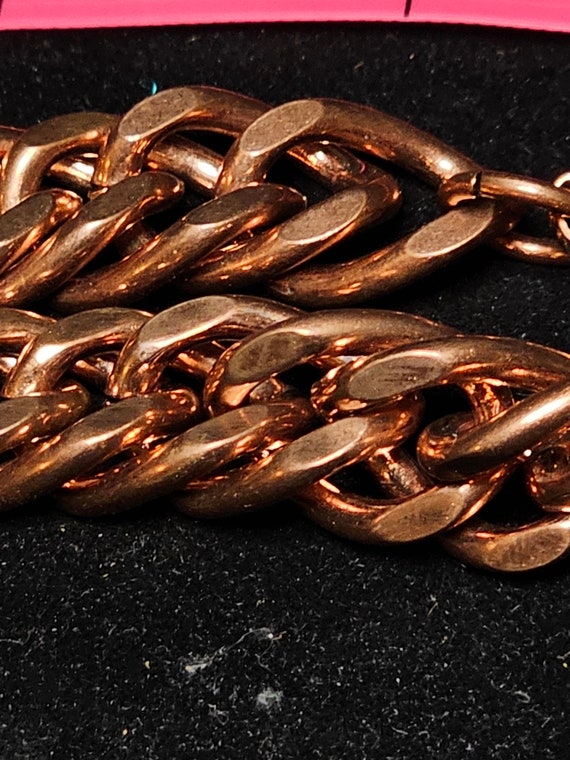 Solid Copper Link Bracelet, Chunky Chain, 5 Inches - image 2