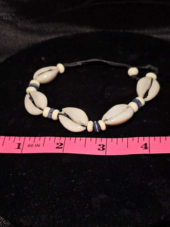 Vintage Cowry Shell Bracelet, Adjustable Beach Je… - image 3