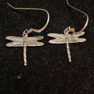 Dragonfly earrings, sterling silver - approx. .5 in