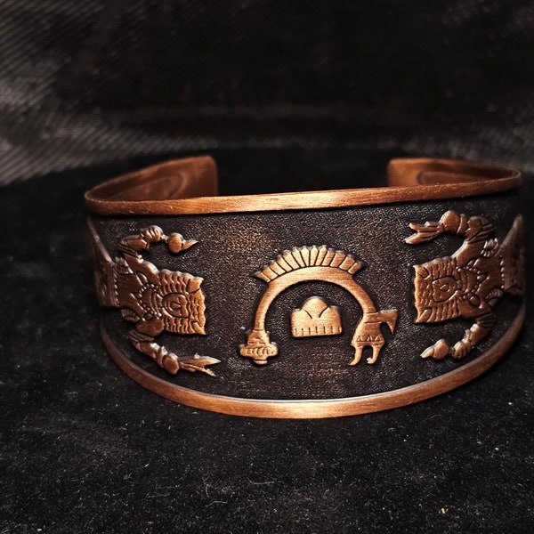 Copper Native American style cuff, 3.5 inches - one size fits most