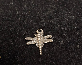 XS Dragonfly charm, sterling silver - approx. .25 in