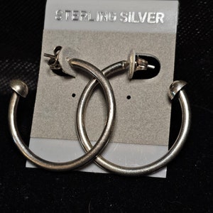 Hoop earrings, sterling silver - approx. .5 in