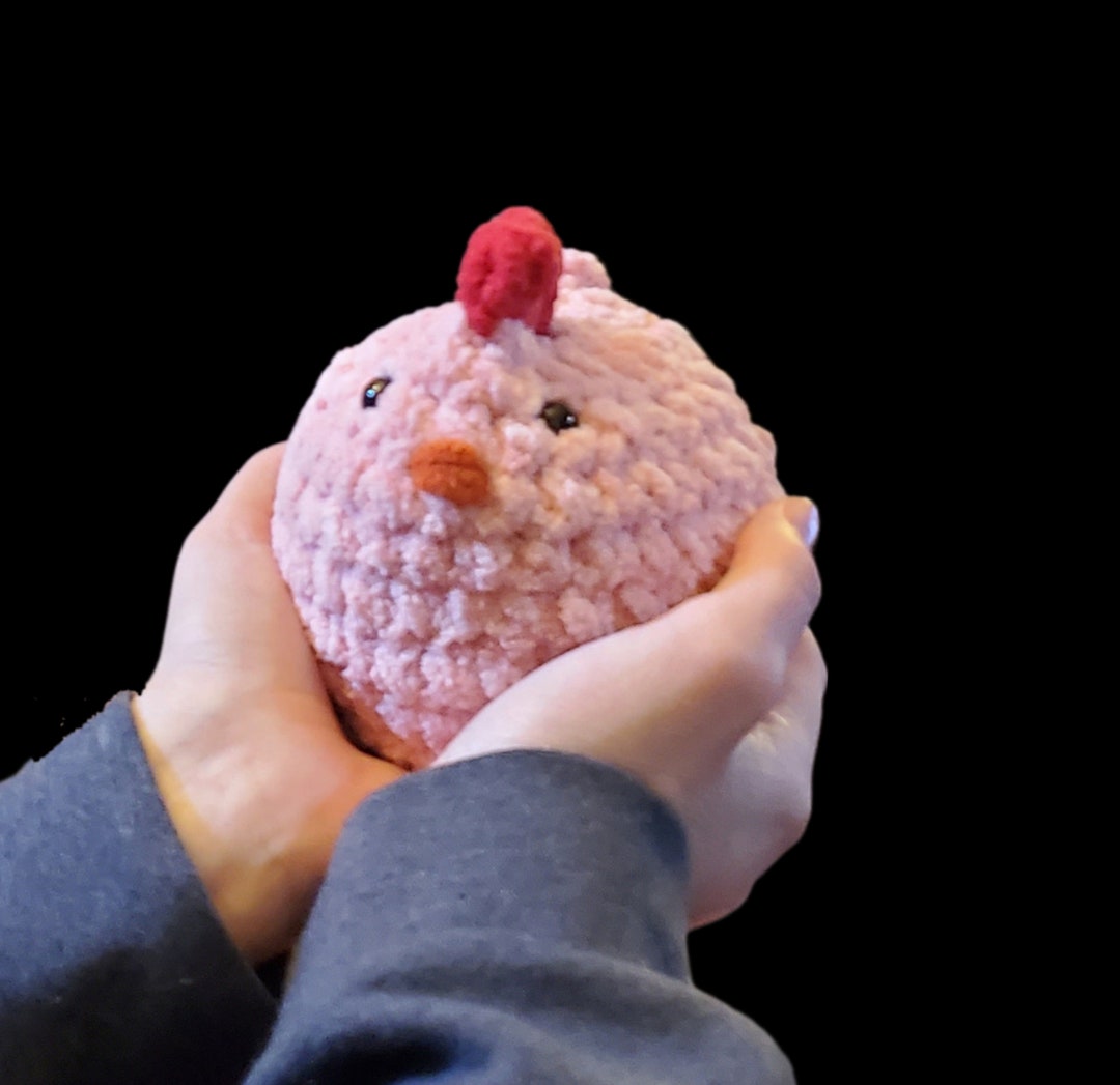 Valentine Chicken Plushie Fluffy Crochet Stuffed Animal Huggable Crochet Hen Stuffie Hen ...