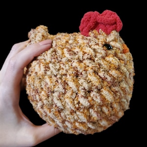 Crochet Chicken | Soft and Fluffy Stuffed Animal | Huggable Crochet Hen Stuffie | Great Plushie for a Toy or Home Decor