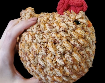 Crochet Chicken Amigurumi: Fluffy Stuffed Animal, Farmhouse Decor