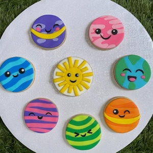 Solar system cookies fondant decoration