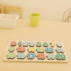 Personalized Wooden Number Puzzle: Montessori Math Toy